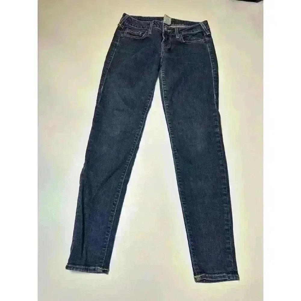 True Religion Women's Halle Mid Rise Skinny Jeans‎ Fading Blue Size 28